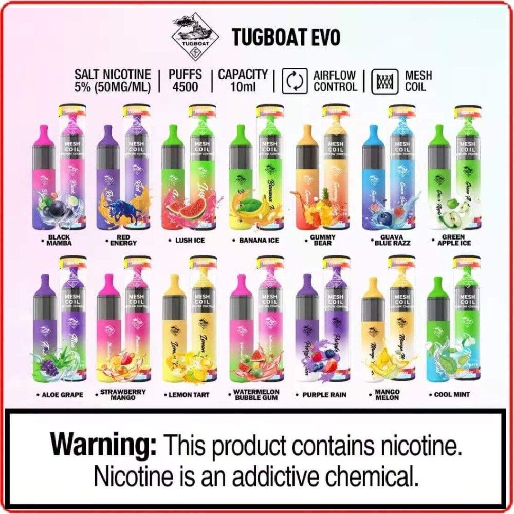 Tugboat evo 4500 puffs best online vape store in UAE Tugboat evo 4500 puffs