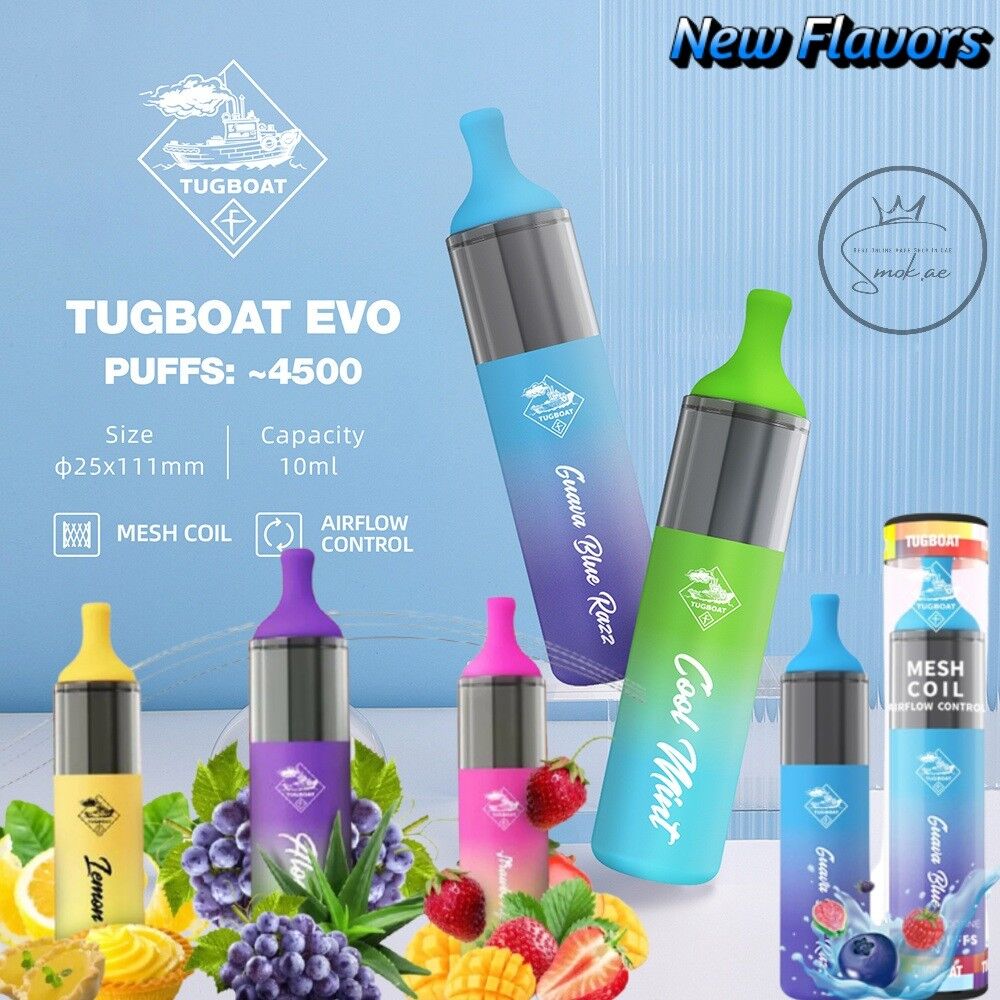 Tugboat Evo 4500 Puffs Disposable Vape Best Online Shop UAE Tugboat Evo 4500 Puffs Disposable Vape