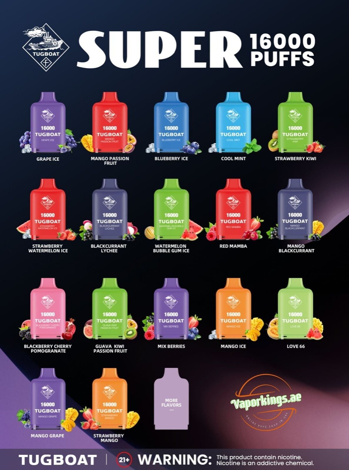 Tugboat Super 16000 Pod Cartridges