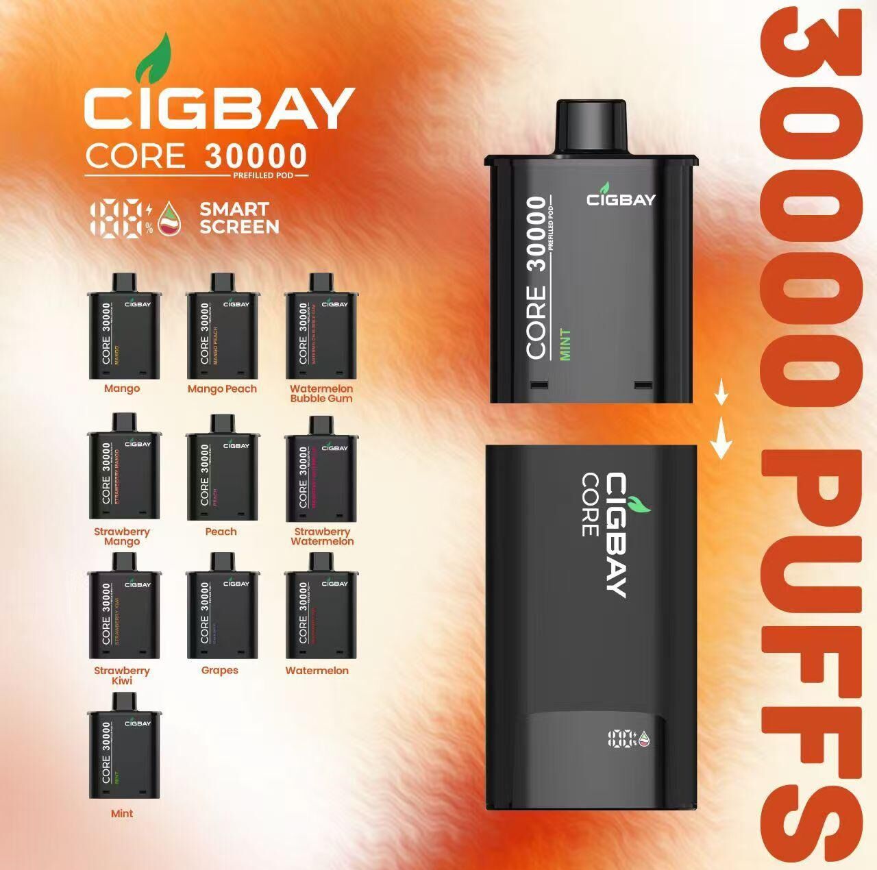 Cigbay Core 30000 Puffs Prefilled Pod Kit Cigbay Core 30000 Puffs Prefilled Pod