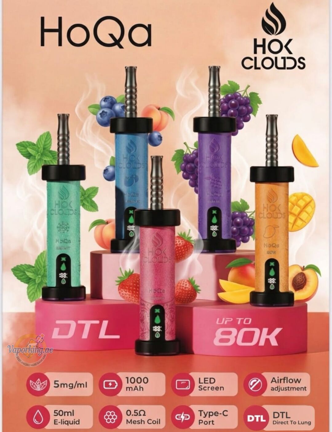 HOK Clouds HoQa 80000 Puffs Disposable