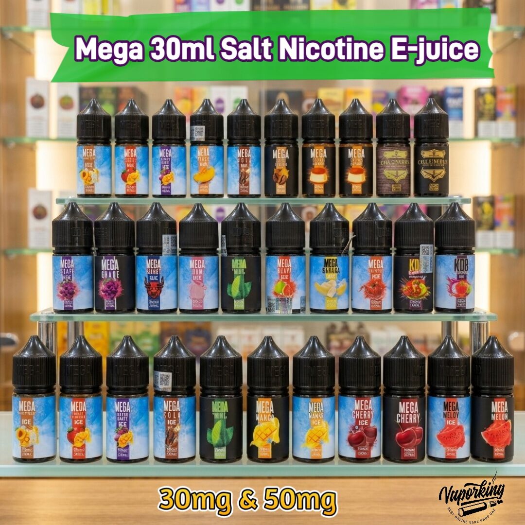 MEGA Salt Nicotine 30ml 30mg and 50mg E-juice in the UAE - Image 1