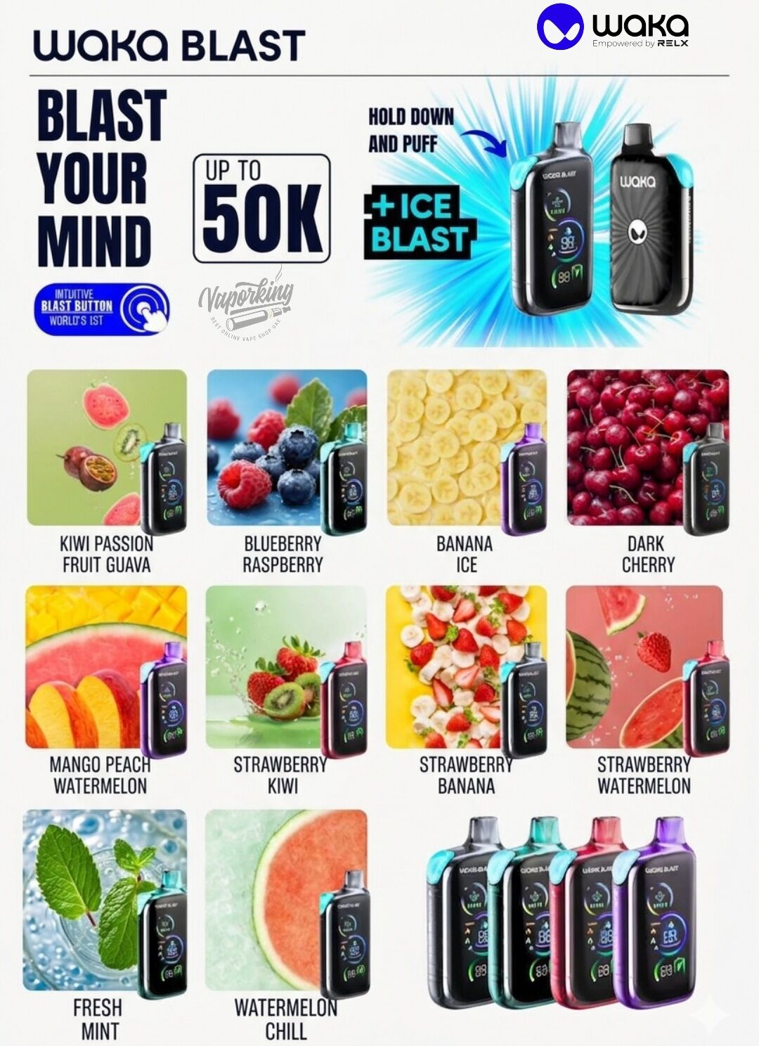 Waka Blast 50000 Puffs Disposable Vape 50mg in the UAE - Image 1