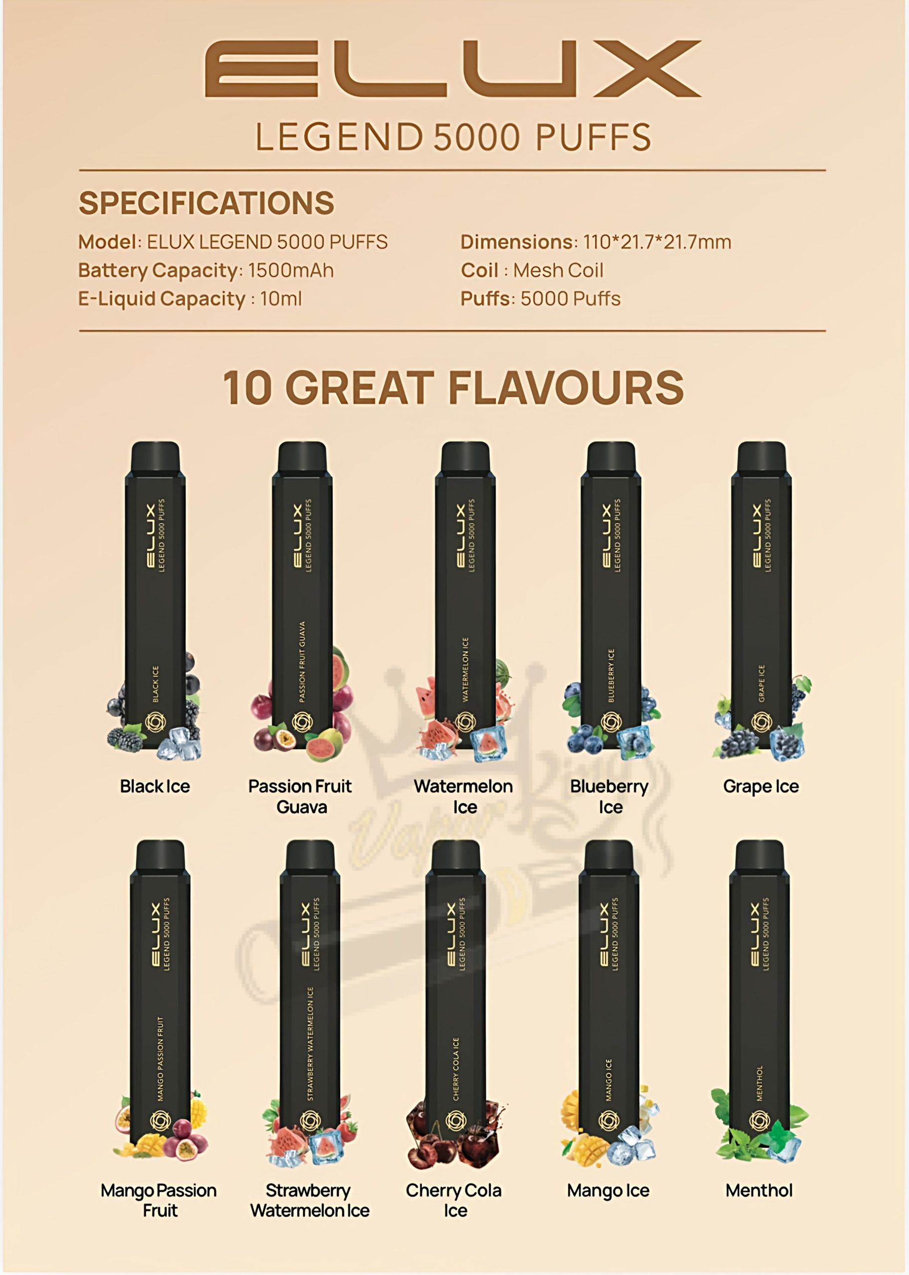 ELUX Legend 5000 Puffs Disposable Vape ELUX Legend 5000 Puffs Disposable Vape
